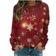 thumbnail image 1 of Besolor Christmas Sweatshirts for Women Printed Crewneck Long Sleeve Graphic Blouse Casual Loose Xmas Pullover Tops, 1 of 5