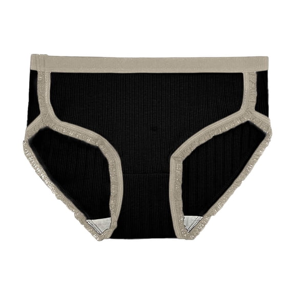 Besolor Cotton Briefs for Women Soft Lace Trim High Waisted Underwear for Women Breathable Panties for Ladies