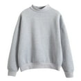 thumbnail image 1 of Besolor Crew Neck Sweatshirt for Women Long Sleeve Tops Fall Thick Warm Casual Solid Color Tee Shirts Pullover Top(XX-Large,Gray), 1 of 3