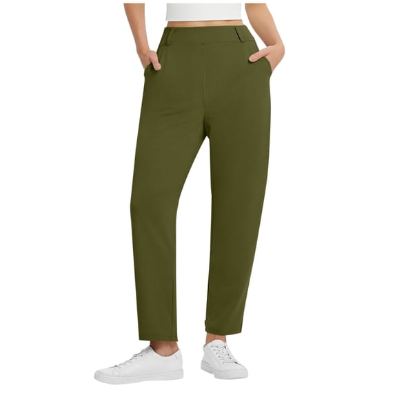 Besolor Dress Pants for Women Business Casual Slacks Elastic High Waisted Tapered Leg Work Pants with Pockets