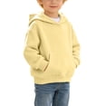thumbnail image 1 of Besolor Fall Sweatshirts for Toddler Girls Boys Long Sleeve Hoodies Casual Loose Warm Outdoor Workout Pullover Tops with Pocket(12-24 Months,Yellow), 1 of 7