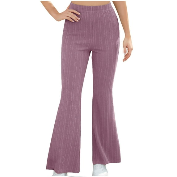 Besolor Flare Pants for Women Stretch High Waisted Bell Bottom Trousers Casual Solid Color Workout Bootcut Lounge Pants