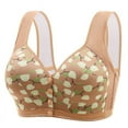 thumbnail image 1 of Besolor Front Closure Bras for Women Wide Straps Comfort Sleep Bras Stretch Lightly Lined Wireless Everyday Bra Khaki, 1 of 1