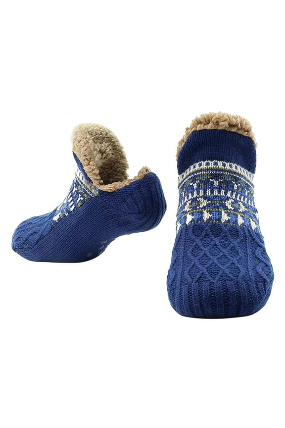 Fuzzy Slipper Socks for Men Women Winter Warm Cozy Thick Fleece Lined Comfy Non-Slip House Socks Indoor Slippers