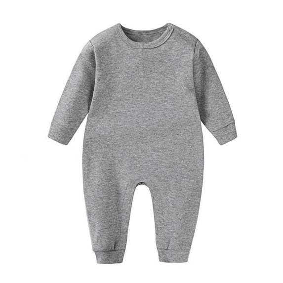 Besolor Girls Boys Clothes Unisex Toddler Jumpsuit Long Sleeve Crewneck Casual Loose Comfy Breathable Rompers(18-24 Month,Gray)