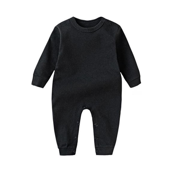 Besolor Girls Boys Clothes Unisex Toddler Jumpsuit Long Sleeve Crewneck Casual Loose Comfy Breathable Rompers(3-6 Months,Black)