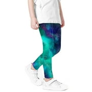 Besolor Girls Sparkly Leggings Glitter High Waisted Stretchy Soft Tights Kids Summer Full Length Yoga Workout Pants