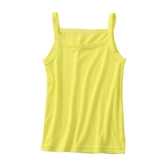 Besolor Girls and Toddlers Sleeveless Spaghetti Strap Tank Tops Layering Camisole Summer Plain Ribbed Cami Shirts