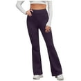 thumbnail image 1 of Besolor High Waist Bootcut Yoga Pants for Women Workout Running Wide Leg Pants Stretch Long Bootleg Flare Pants, 1 of 9