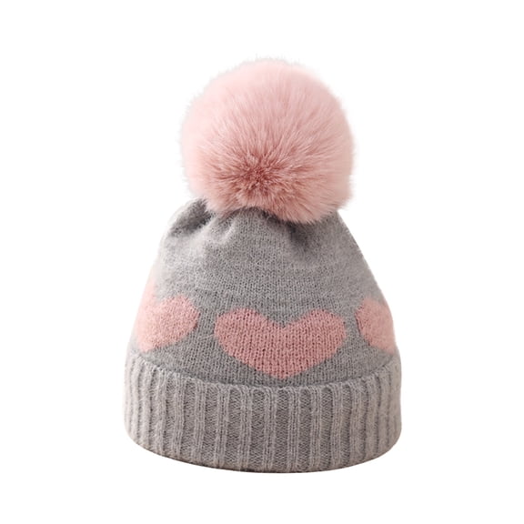 Besolor Infant Baby Beanie Hats Newborn Toddler Cute Warm Winter Soft Thick Knitted Caps with Pompom 0-12 Months