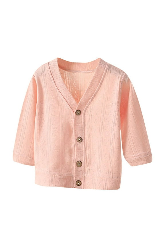 Infant Boys Girls Cardigan Sweaters Button Front Long Sleeve Knitwear Baby Lightweight Loose Knit Outwear