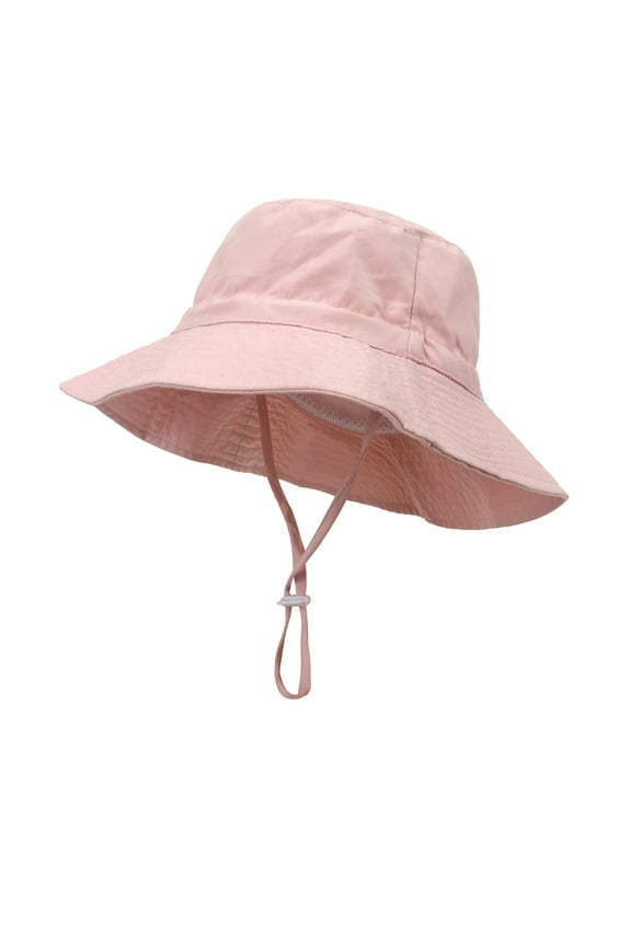 Toddler Baby Sun Hat Boy Girl Summer Cotton Bucket Hat Kids Adjustable Sun Protection Wide Brim Beach Hat