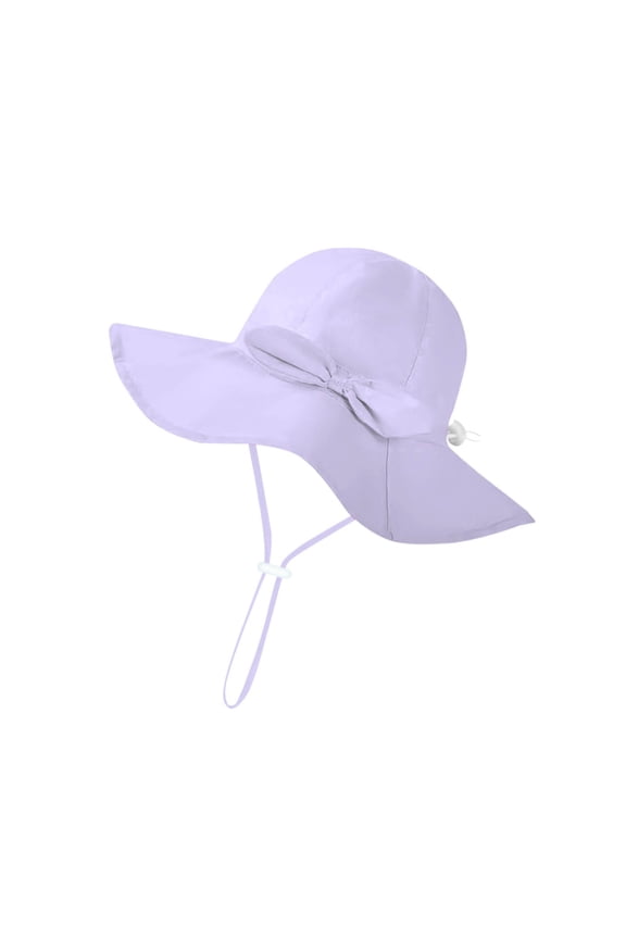 Toddler Baby Girls Sun Hat Summer Cute Bow Wide Brim Bucket Hats Adjustable Cotton Sun Protection Beach Hat