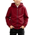 thumbnail image 1 of Besolor Kids Boys Zip up Hoodies Fall Winter Fleece Lined Thermal Warm Long Sleeve Hooded Sweatshirts with Zipper Pockets(10-11 Years,Wine), 1 of 7