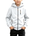 thumbnail image 1 of Besolor Kids Boys Zip up Hoodies Fall Winter Fleece Lined Thermal Warm Long Sleeve Hooded Sweatshirts with Zipper Pockets(14-15 Years,White), 1 of 7