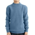 thumbnail image 1 of Besolor Kids Fall Winter Knitted Tops Crewneck Long Sleeve Basic Blouse Solid Color Pullover Sweaters for Boys Girls, 1 of 6