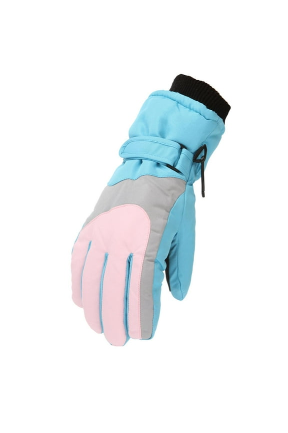 Kids Ski Snow Gloves Girls Boys Winter Waterproof Thick Warm Cold Weather Outdoor Sport Gloves 4-16 Years