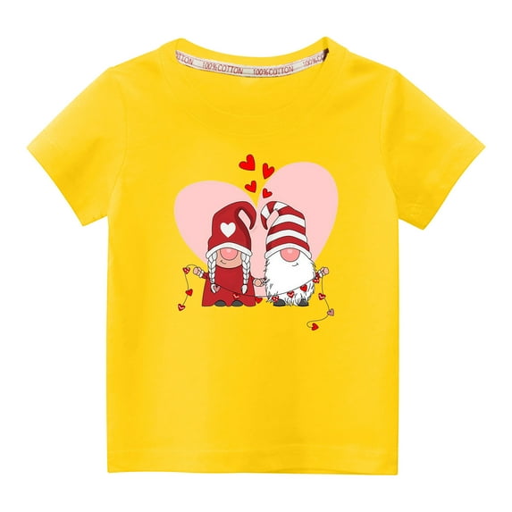 Besolor Kids Valentine's Day Shirts Toddler Boys Girls Valentine T-Shirt Short Sleeve Crewneck Tshirt Graphic Tee Tops