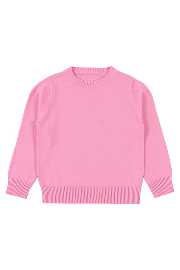 Knit Sweaters for Boys Girls Fall Winter Long Sleeve Crewneck Undershirts Kids Comfy Solid Pullover Shirts