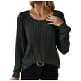 thumbnail image 1 of Besolor Long Sleeve Shirts for Women Lightweight Crewneck Tunic Tops Casual Comfy Knit Ribbed Sweaters Basic Pullover, 1 of 7