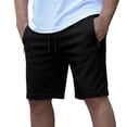 thumbnail image 1 of Besolor Men Running Shorts Casual Loose Drawstring Elastic Waist Wide Leg Summer Workout Short Pants with Zipper Pockets(Medium,Black), 1 of 5