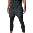 thumbnail image 1 of Besolor Men's 2 in 1 Athletic Running Pants Drawstring Quick Dry Gym Workout Shorts Compression Pants with Pockets, 1 of 6