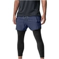 thumbnail image 1 of Besolor Men's 2 in 1 Athletic Running Pants Drawstring Quick Dry Gym Workout Shorts Compression Pants with Pockets, 1 of 6