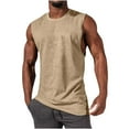thumbnail image 1 of Besolor Men's Athletic Tank Tops Sleeveless Crewneck Cut off Workout Shirt Wicking Soft Summer Muscle Training Tee, 1 of 7