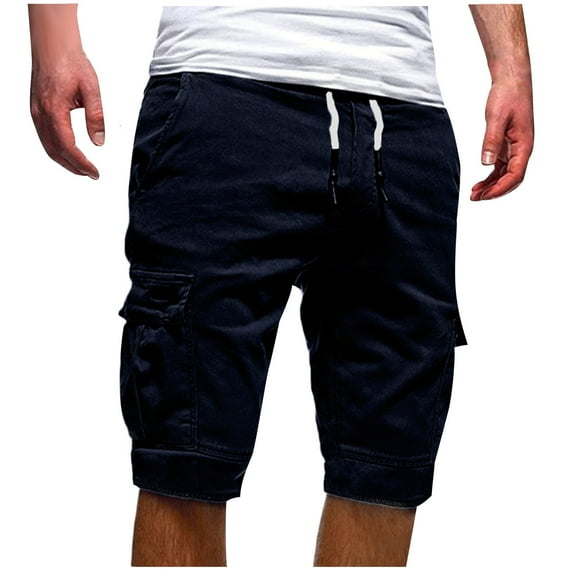 Besolor Men's Cargo Shorts Casual Loose Straight Leg Shorts Classic Stretch Outdoors Workout Shorts with Pockets