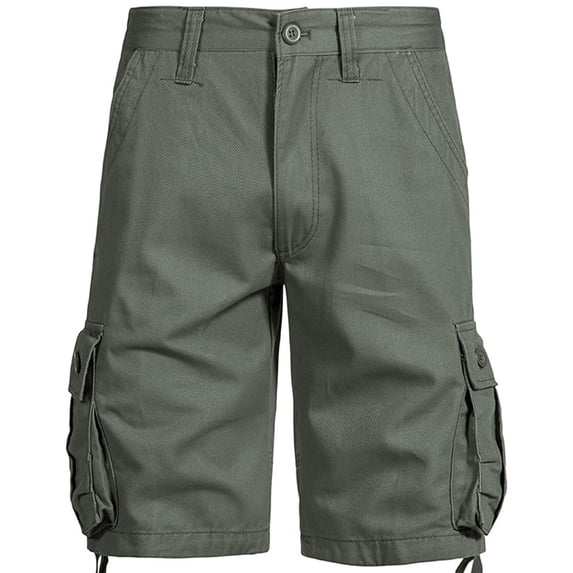 Besolor Men's Cargo Shorts Casual Mid Waist Straight Leg Shorts Outdoor Hiking Workout Summer Shorts with Flap Pockets