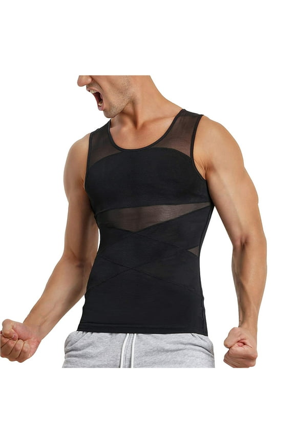 Men's Compression Shirts Slimming Body Shaper Vest Sleeveless Undershirt Tank Tops Shapewear