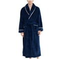 thumbnail image 1 of Besolor Men's Fleece Plush Robe with Belt Cozy Warm Winter Thick Long Bathrobe Sleepwear House Coat, 1 of 7