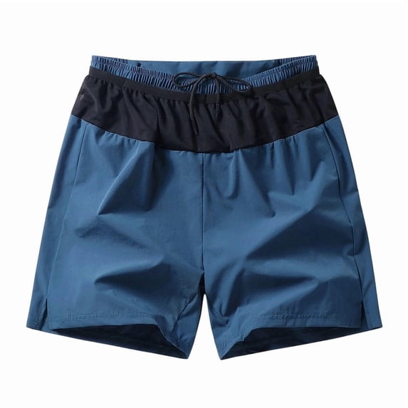 Besolor Men's Plus Size Running Gym Shorts Breathable Quick Dry Casual Athletic Workout Elastic Drawstring Waist Shorts(Medium,Blue)