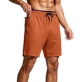 thumbnail image 1 of Besolor Men's Running Shorts Elastic Drawstring Waisted Summer Lightweight Quick Dry Workout Shorts with Pocket(Large,Orange), 1 of 7