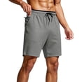 thumbnail image 1 of Besolor Men's Running Shorts Elastic Drawstring Waisted Summer Lightweight Quick Dry Workout Shorts with Pocket(Small,Gray), 1 of 7