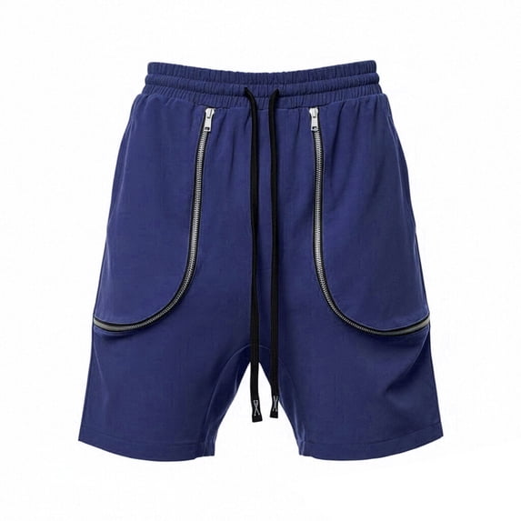 Besolor Men's Summer Cargo Shorts Drawstring Elastic Waist Wide Leg Casual Loose Workout Athletic Short Pants with Pocket(X-Large,Navy)