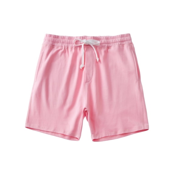 Besolor Men's Summer Cotton Shorts Casual Solid Elastic Waist Drawstring Workout Loungewear Shorts with Pockets