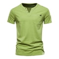 thumbnail image 1 of Besolor Men's Summer T-Shirts V Neck Button Short Sleeve Basic Tees Casual Slim Workout Sport Tops with Pocket, 1 of 4