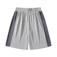 thumbnail image 1 of Besolor Men's Workout Shorts Summer Breathable Color Block Drawstring Elastic Waist Casual Athletic Running Shorts(3X-Large,Gray), 1 of 5