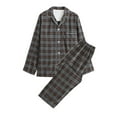 thumbnail image 1 of Besolor Mens 2 Piece Pajama Sets Casual Plaid Long Sleeve Button down Shirts and Pants Lounge Sets Sleepwear Pjs, 1 of 2