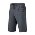 thumbnail image 1 of Besolor Mens Athletic Shorts Knee Length Lightweight Quick Dry Running Workout Drawstring Elastic Waist Shorts with Zipper Pockets(X-Large,Gray), 1 of 6