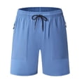 thumbnail image 1 of Besolor Mens Athletic Shorts with Pockets Lightweight Quick Dry Workout Basketball Gym Running Fitness Drawstring Elastic Waist Shorts(Large,Blue), 1 of 7