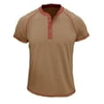 thumbnail image 1 of Besolor Mens Casual Summer Shirts Crewneck Button up Short Sleeve Loose Fitted Wicking Workout Tops Blouse, 1 of 4