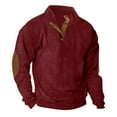 thumbnail image 1 of Besolor Mens Corduroy Sweatshirts Color Block Lapel Collar Button up Pullover Mock Neck Long Sleeve Sweaters Tops, 1 of 6