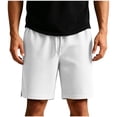thumbnail image 1 of Besolor Mens Shorts Summer Casual Breathable Drawstring Elastic Waist Casual Workout Shorts with Pockets(X-Large,White), 1 of 6