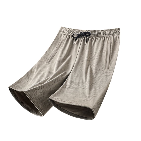 Besolor Mens Shorts Summer Lightweight Breathable Thin Workout Running Elastic Waist Drawstring Shorts with Pockets(3X-Large,Khaki)