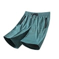 thumbnail image 1 of Besolor Mens Shorts Summer Lightweight Breathable Thin Workout Running Elastic Waist Drawstring Shorts with Zipper Pockets(X-Large,Green), 1 of 7