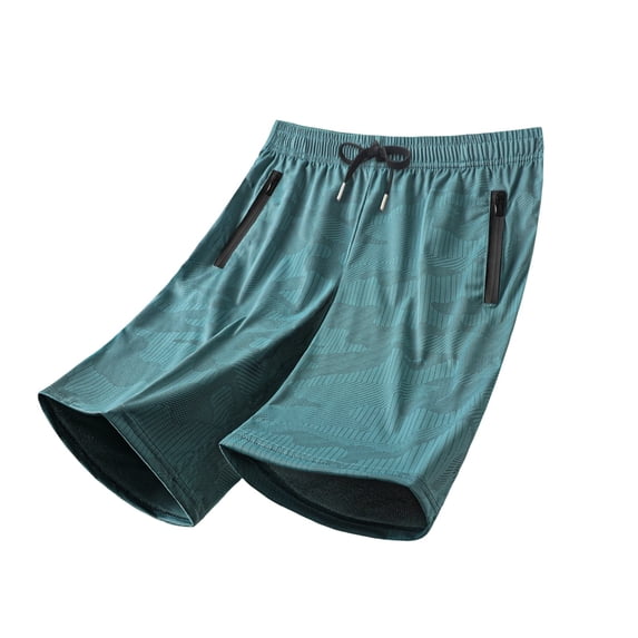 Besolor Mens Shorts Summer Lightweight Breathable Thin Workout Running Elastic Waist Drawstring Shorts with Zipper Pockets(X-Large,Green)
