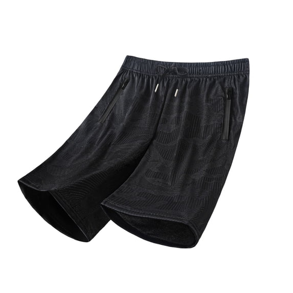 Besolor Mens Shorts Summer Lightweight Breathable Thin Workout Running Elastic Waist Drawstring Shorts with Zipper Pockets(X-Small,Black)