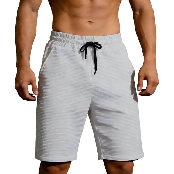Besolor Mens Summer Shorts Knee Length Elastic Waisted Drawstring Casual Loose Workout Running Shorts with Pockets(3X-Large,Gray)
